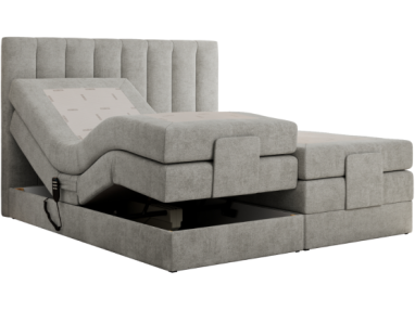 Łóżko kontynentalne, sterowane elektrycznie - COMFORTO 200x200 - H3 - jasnoszary, struktura