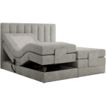 Łóżko kontynentalne, sterowane elektrycznie - COMFORTO 200x200 - H3 - jasnoszary, struktura