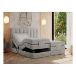 Łóżko kontynentalne, sterowane elektrycznie - COMFORTO 140x200 - H3 - jasnoszary, struktura
