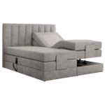 Łóżko kontynentalne, sterowane elektrycznie - COMFORTO 140x200 - H3 - jasnoszary, struktura