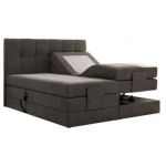 Łóżko kontynentalne VITTORIA 200x200 - H4 - ciemnoszary, welwet - regulacja elektryczna