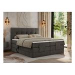 Łóżko kontynentalne VITTORIA 180x200 - H4 - ciemnoszary, welwet - regulacja elektryczna