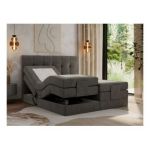 Łóżko kontynentalne VITTORIA 160x200 - H4 - ciemnoszary, welwet - regulacja elektryczna