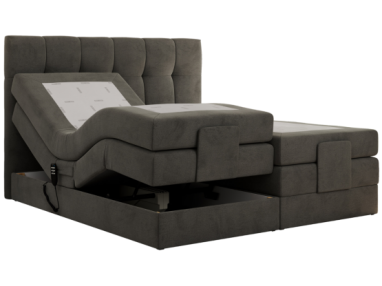 Łóżko kontynentalne VITTORIA 140x200 - H4 - ciemnoszary, welwet - regulacja elektryczna