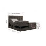 Łóżko kontynentalne VITTORIA 140x200 - H3 - ciemnoszary, welwet - regulacja elektryczna