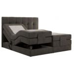 Łóżko kontynentalne VITTORIA 140x200 - H3 - ciemnoszary, welwet - regulacja elektryczna