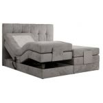 Łóżko kontynentalne VITTORIA 140x200 - H3 - jasnoszary, welwet - regulacja elektryczna