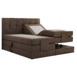 Łóżko kontynentalne VITTORIA 160x200 - H4 - brązowy, welwet - regulacja elektryczna