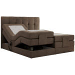 Łóżko kontynentalne VITTORIA 160x200 - H3 - brązowy, welwet - regulacja elektryczna