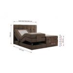 Łóżko kontynentalne VITTORIA 160x200 - H3 - brązowy, welwet - regulacja elektryczna