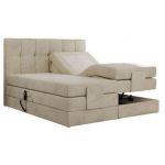 Łóżko kontynentalne VITTORIA 160x200 - H4 - beżowy, welwet - regulacja elektryczna