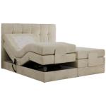 Łóżko kontynentalne VITTORIA 140x200 - H3 - beżowy, welwet - regulacja elektryczna