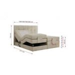 Łóżko kontynentalne VITTORIA 140x200 - H3 - beżowy, welwet - regulacja elektryczna
