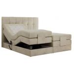 Łóżko kontynentalne VITTORIA 140x200 - H3 - beżowy, welwet - regulacja elektryczna