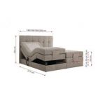 Łóżko kontynentalne VITTORIA 140x200 - H4 - beżowy, struktura - regulacja elektryczna