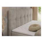 Łóżko kontynentalne VITTORIA 140x200 - H4 - beżowy, struktura - regulacja elektryczna