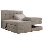 Łóżko kontynentalne VITTORIA 140x200 - H4 - beżowy, struktura - regulacja elektryczna