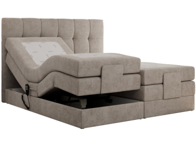 Łóżko kontynentalne VITTORIA 180x200 - H3 - beżowy, struktura - regulacja elektryczna