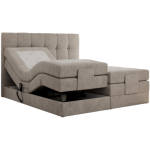 Łóżko kontynentalne VITTORIA 140x200 - H3 - beżowy, struktura - regulacja elektryczna