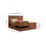 Łóżko kontynentalne VITTORIA 180x200 - H3 - pomarańczowy, struktura - regulacja elektryczna