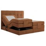 Łóżko kontynentalne VITTORIA 180x200 - H3 - pomarańczowy, struktura - regulacja elektryczna