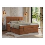 Łóżko kontynentalne VITTORIA 160x200 - H3 - pomarańczowy, struktura - regulacja elektryczna