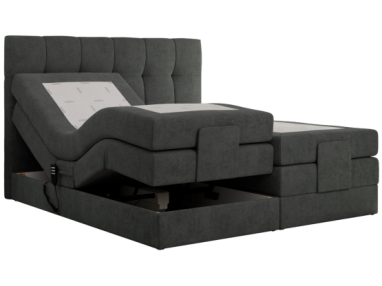 Łóżko kontynentalne VITTORIA 200x200 - H4 - ciemnoszary, struktura - regulacja elektryczna
