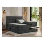 Łóżko kontynentalne VITTORIA 180x200 - H4 - ciemnoszary, struktura - regulacja elektryczna