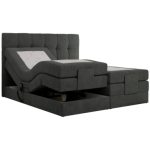 Łóżko kontynentalne VITTORIA 160x200 - H4 - ciemnoszary, struktura - regulacja elektryczna