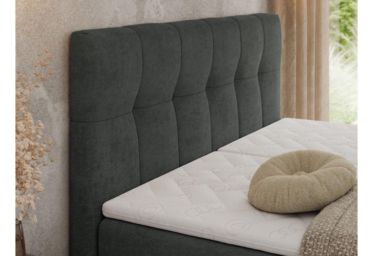 Łóżko kontynentalne VITTORIA 180x200 - H3 - ciemnoszary, struktura - regulacja elektryczna