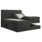 Łóżko kontynentalne VITTORIA 160x200 - H3 - ciemnoszary, struktura - regulacja elektryczna