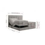 Łóżko kontynentalne VITTORIA 200x200 - H3 - jasnoszary, struktura - regulacja elektryczna