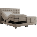 Łóżko kontynentalne, elektrycznie sterowane z pilota - ELECTRO 200x200 - H4 - beżowy, struktura