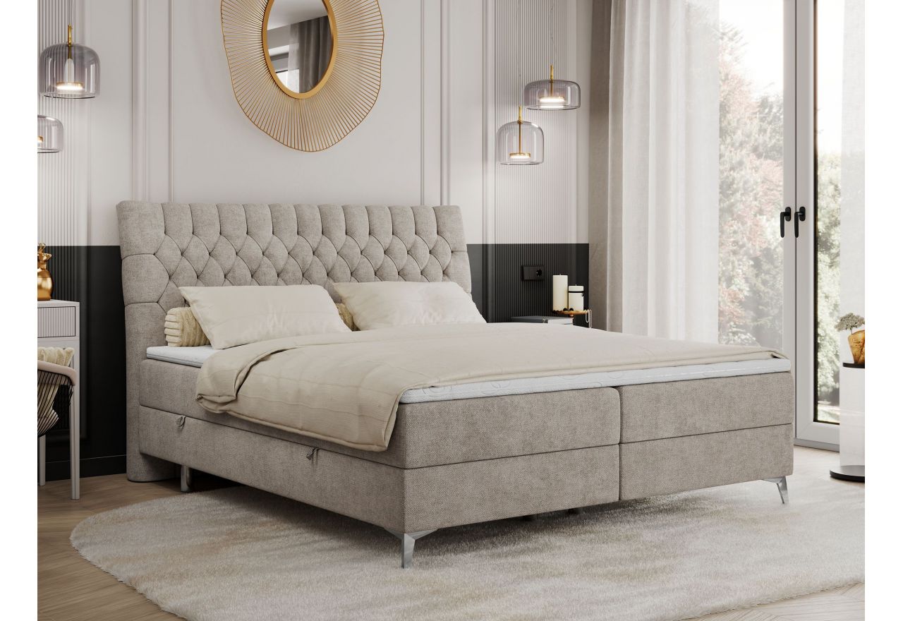 Łóżko kontynentalne MILEN 180x200 - Matana 17 - beżowy - OUTLETU