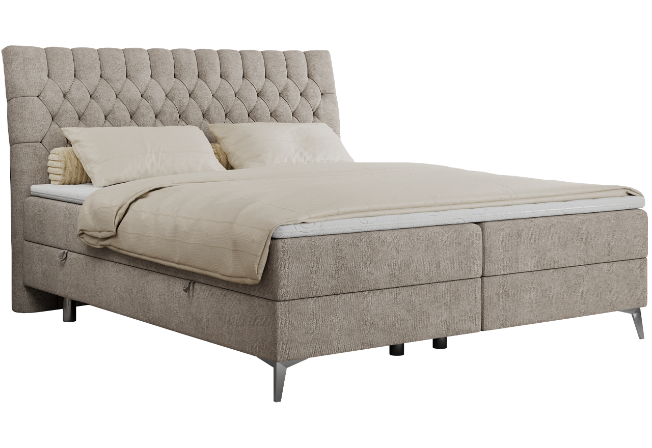 Łóżko kontynentalne MILEN 180x200 - Matana 17 - beżowy - OUTLETU