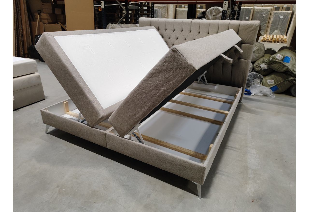 Łóżko kontynentalne MILEN 180x200 - Matana 17 - beżowy - OUTLETU