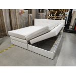 Łóżko kontynentalne LUKA KING 200x200 - Soft 17 - biała ekoskóra - OUTLETU