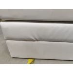 Łóżko kontynentalne LUKA KING 200x200 - Soft 17 - biała ekoskóra - OUTLETU