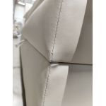 Łóżko kontynentalne LUKA KING 200x200 - Soft 17 - biała ekoskóra - OUTLETU