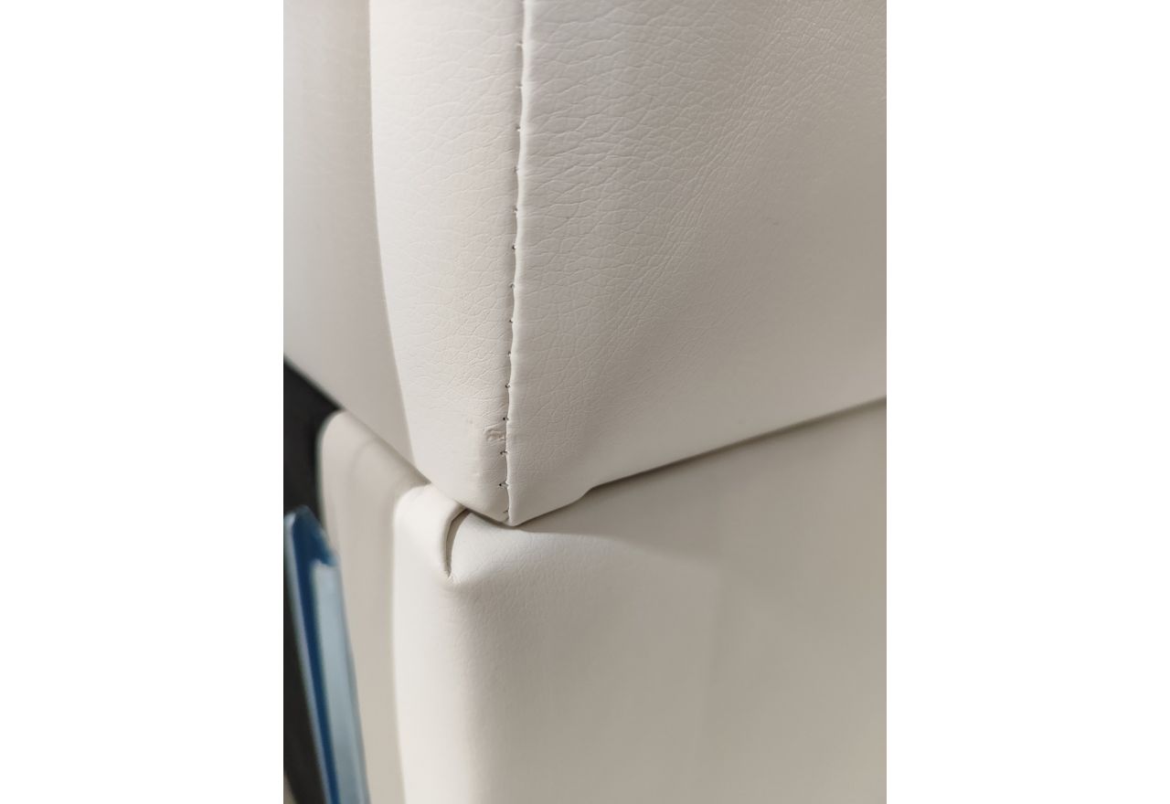 Łóżko kontynentalne LUKA KING 200x200 - Soft 17 - biała ekoskóra - OUTLETU