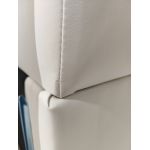 Łóżko kontynentalne LUKA KING 200x200 - Soft 17 - biała ekoskóra - OUTLETU