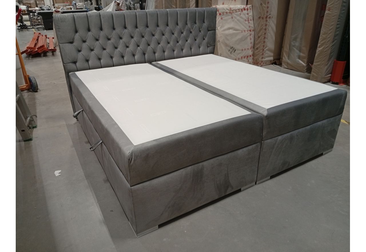 Łóżko kontynentalne PERA 200x200 - Monolith 84 - jasny szary - OUTLET