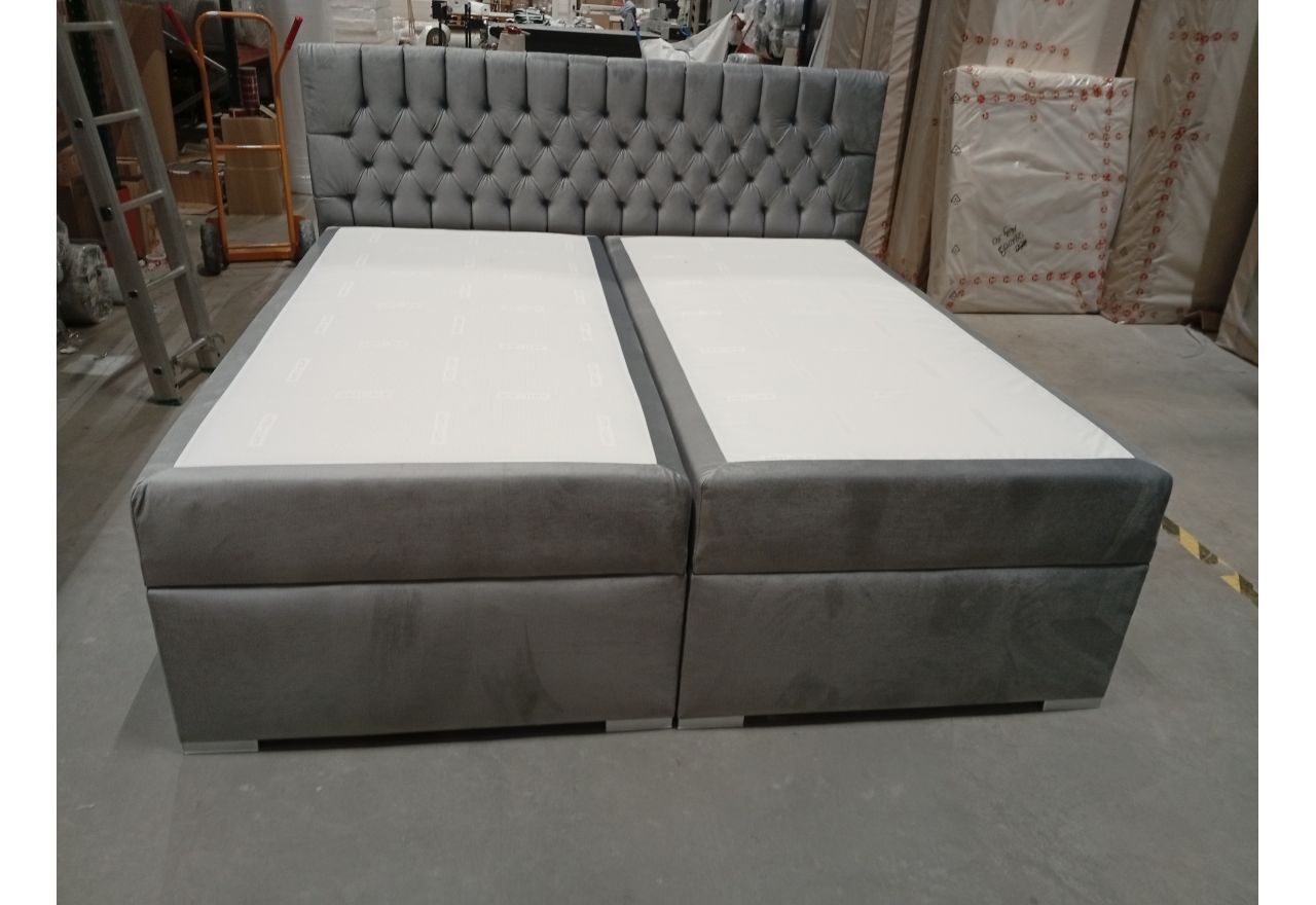 Łóżko kontynentalne PERA 200x200 - Monolith 84 - jasny szary - OUTLET