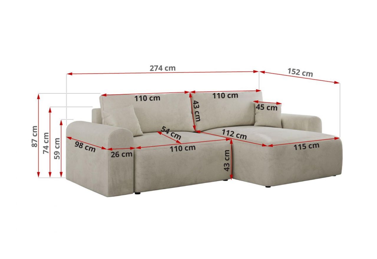 Narożnik NELSON L - Monolith 02 - beżowy - OUTLET