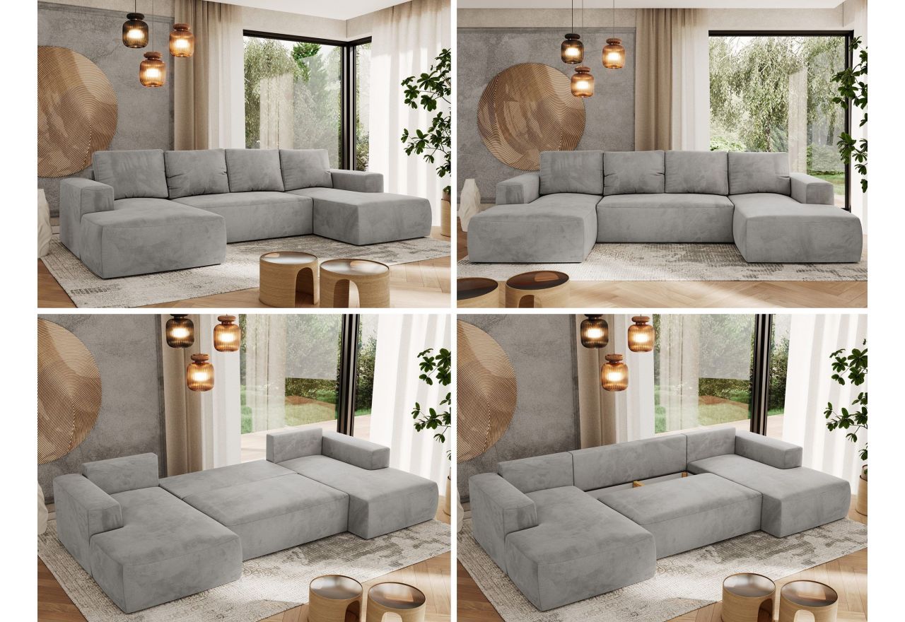 Narożnik TRENTINO U - Monolith 84 - jasny szary - OUTLET