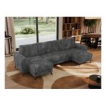 Narożnik AXEL U - uniwersalny - szary, sztruks