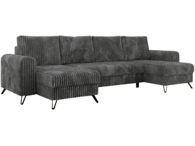 Narożnik AXEL U - uniwersalny - szary, sztruks