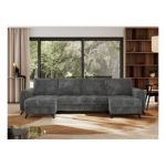 Narożnik AXEL U - uniwersalny - szary, sztruks