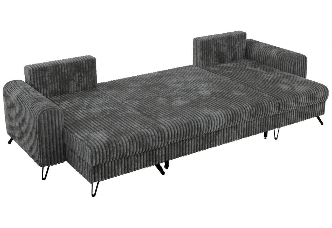 Narożnik AXEL U - uniwersalny - szary, sztruks