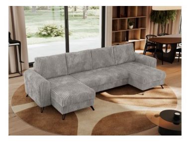 Narożnik AXEL U - uniwersalny - jasnoszary, sztruks